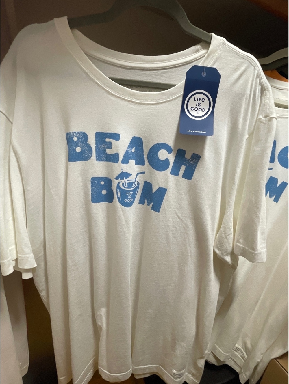 Life is Good Men's Beach Bum Tropical Drink Graphic T-Shirt White XXL